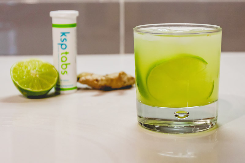 A recipe for Lime KSP tabs and ginger fizz.