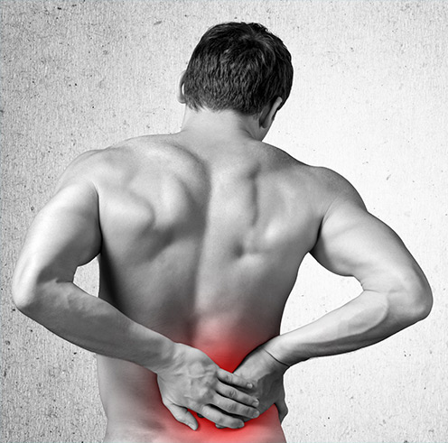 Man experiencing lower back pain.